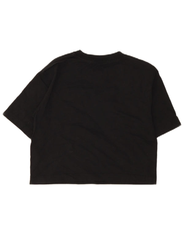 Jordan Womens Crop Loose Fit T-Shirt Top UK 6 XS Black Cotton