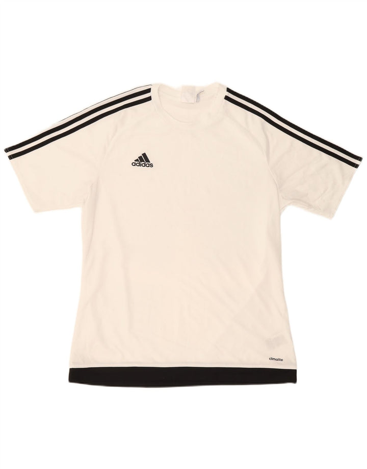 ADIDAS Herre Climalite T-Shirt Top Stor hvid Colourblock Polyester