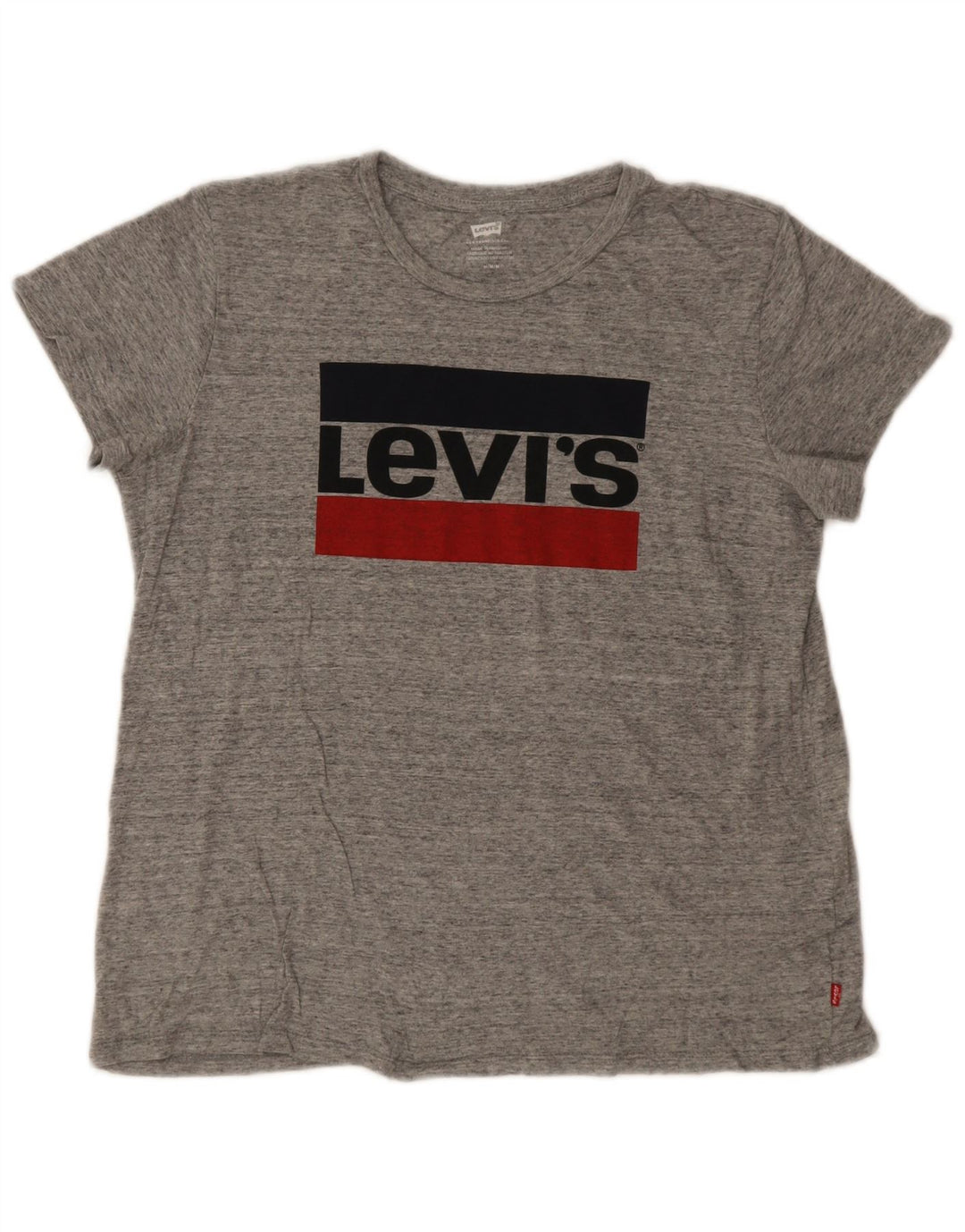 Levi's Grafisk T-shirt top til kvinder DK 14 mellemgrå flækket logo