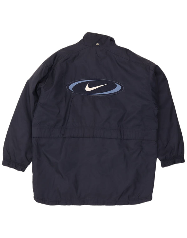 Nike Herre grafisk vindjakke UK 42/44 Stor marineblå nylon