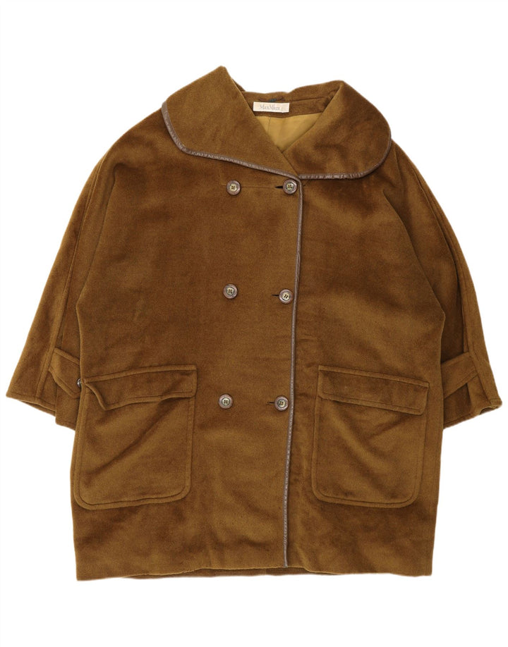 Max Mara Dame Oversized Dobbeltradet Frakke UK 12 Medium Khaki
