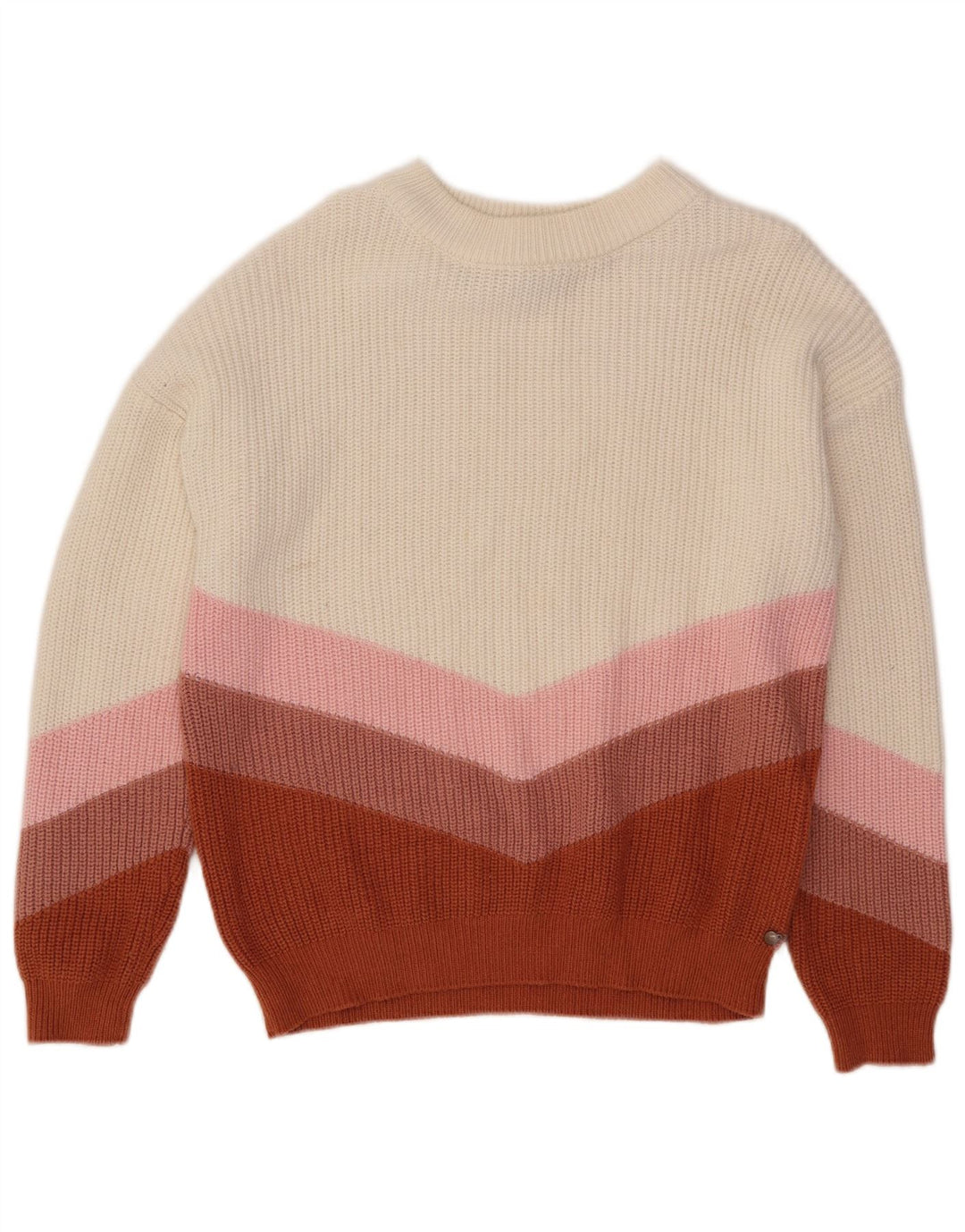 Roxy Womens Boat Neck Jumper Sweater UK 14 Medium Multicolored Colourblock