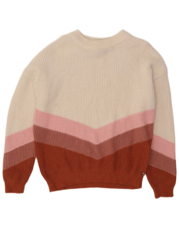 Roxy Womens Boat Neck Jumper Sweater UK 14 Medium Multicolored Colourblock