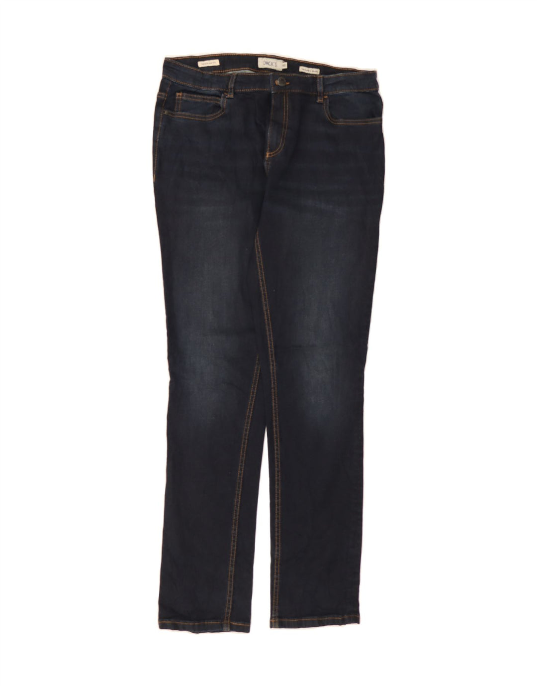 DACK'S Mens Regular Fit Slim Jeans IT 48 Medium W32 L32 Navy Blue Cotton Vintage Dack's and Second-Hand Dack's from Messina Hembry 