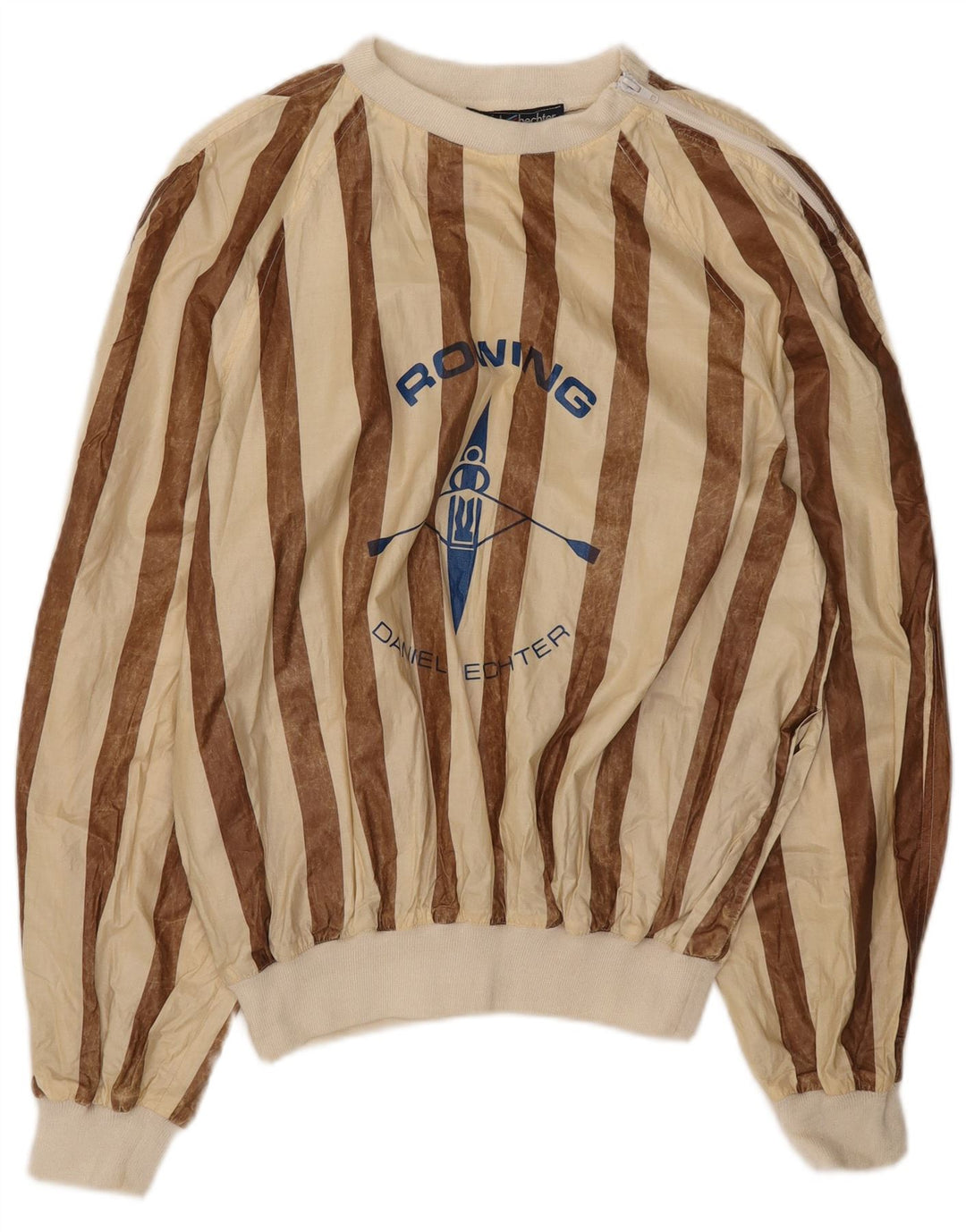 Daniel Hechter Herre Grafisk Sweatshirt Jumper IT 52 Stor Beige Stribet