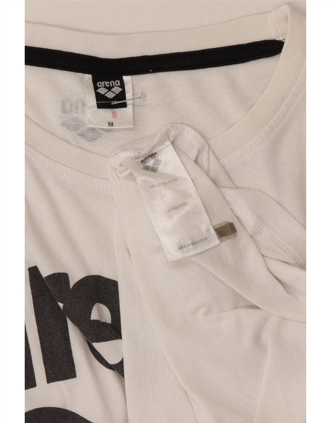 Arena Herre Grafisk T-Shirt Top Medium Hvid Bomuld
