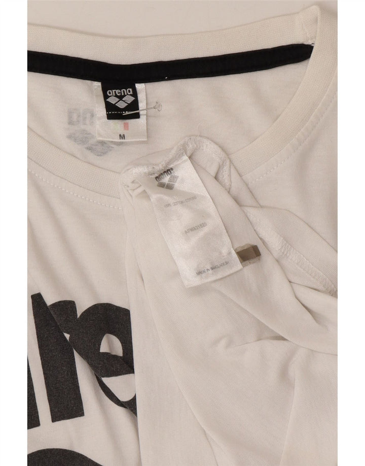 Arena Herre Grafisk T-Shirt Top Medium Hvid Bomuld