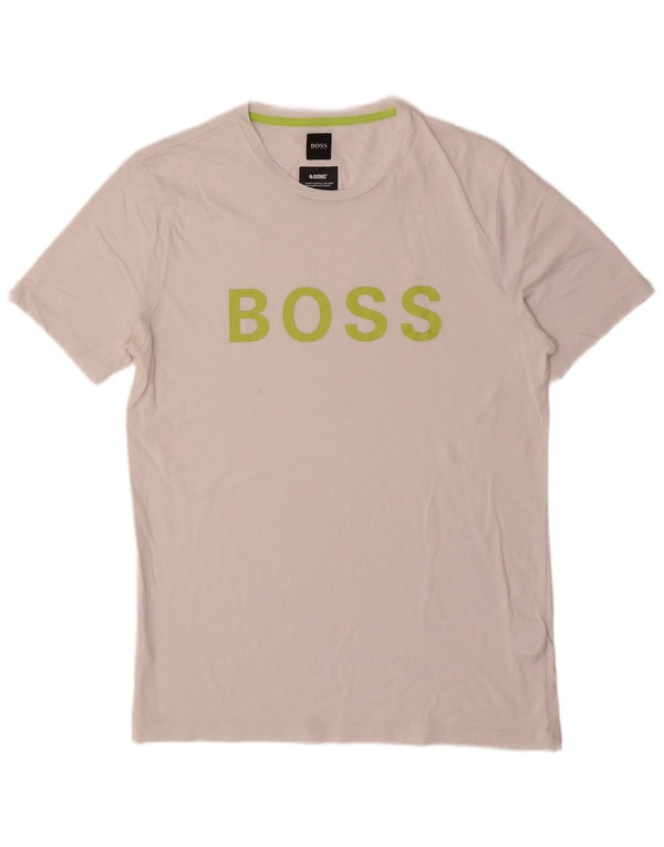 Hugo Boss Herre grafisk T-shirt Top Medium Hvid Bomuld