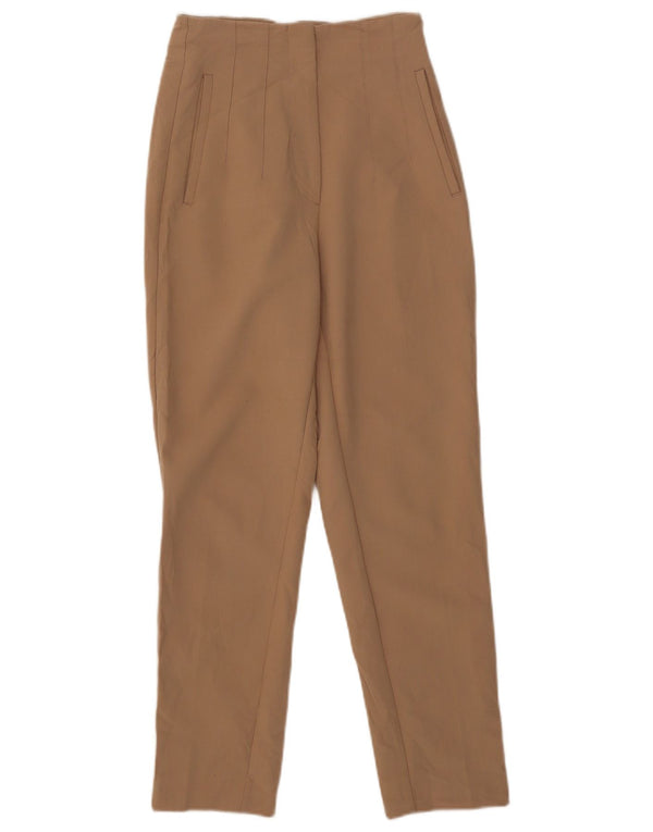 Zara bukser med høj talje til kvinder XS W24 L27 Beige polyester