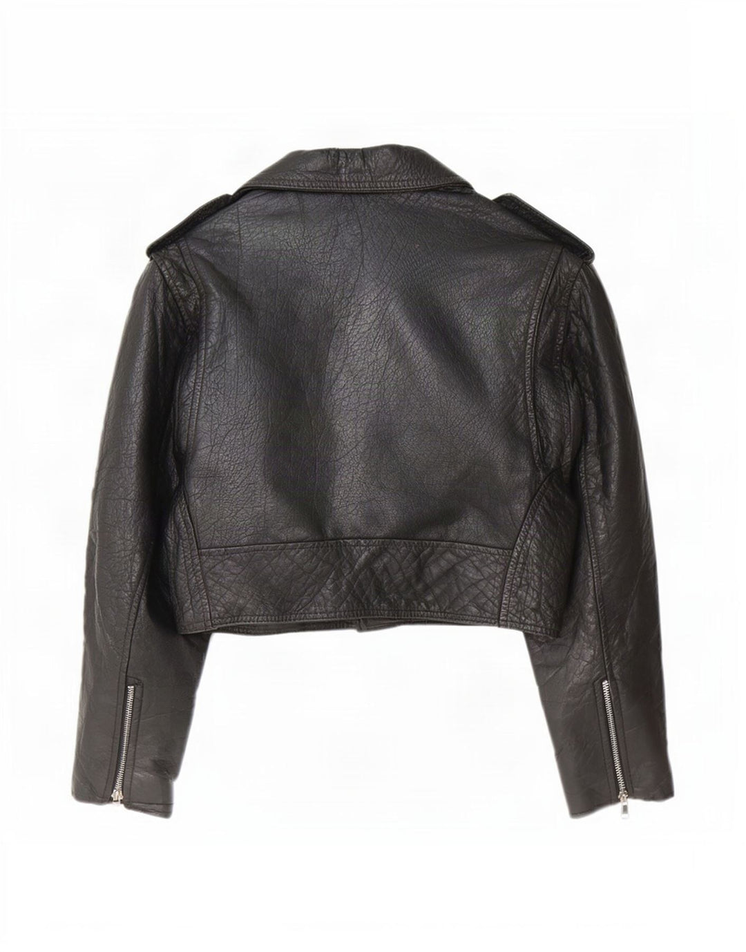 Akaso Womens Crop Læder Biker Jacket UK 10 Small Black