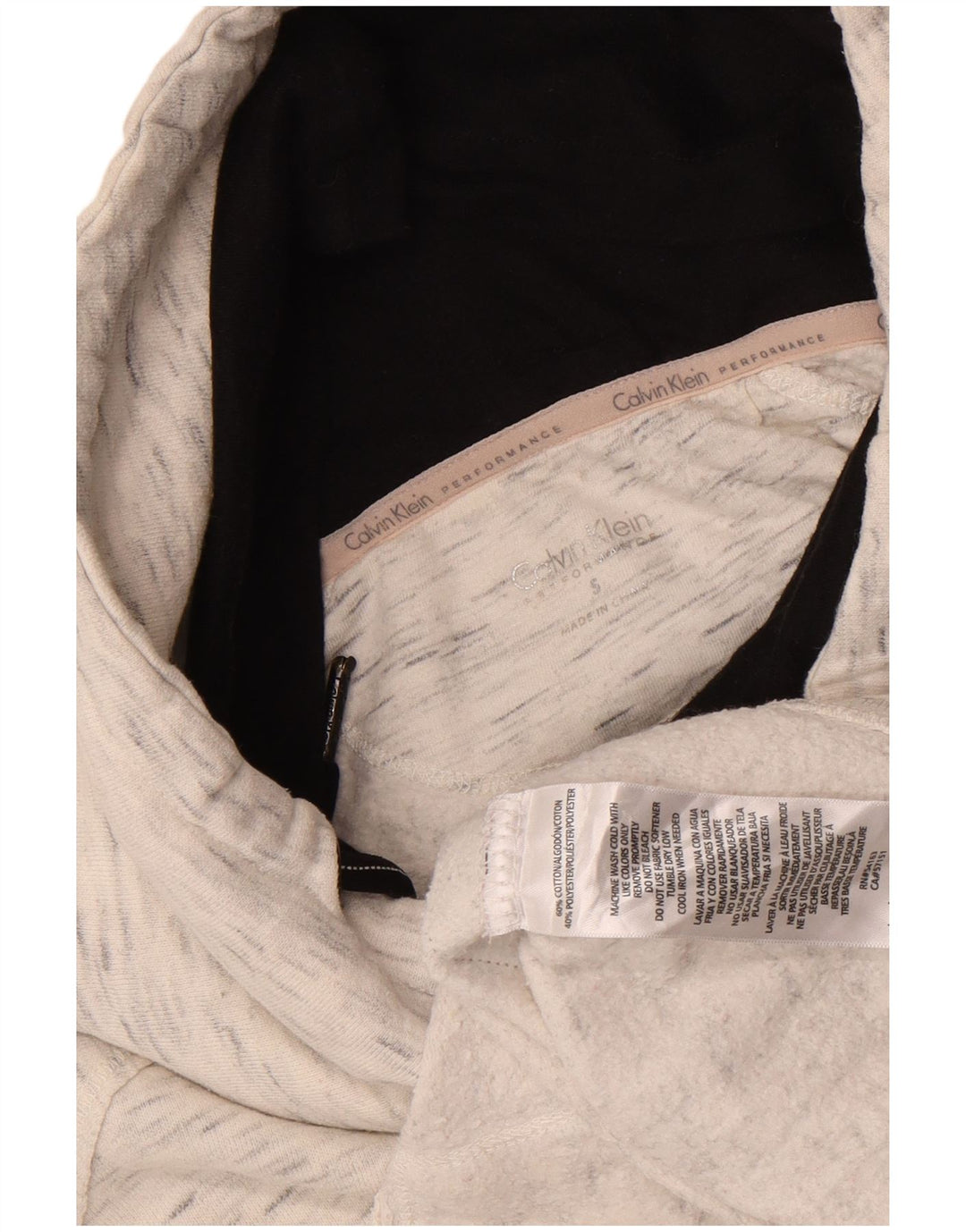 Calvin Klein Dame Grafisk Sweatshirt Jumper UK 10 Small Grey Flecked
