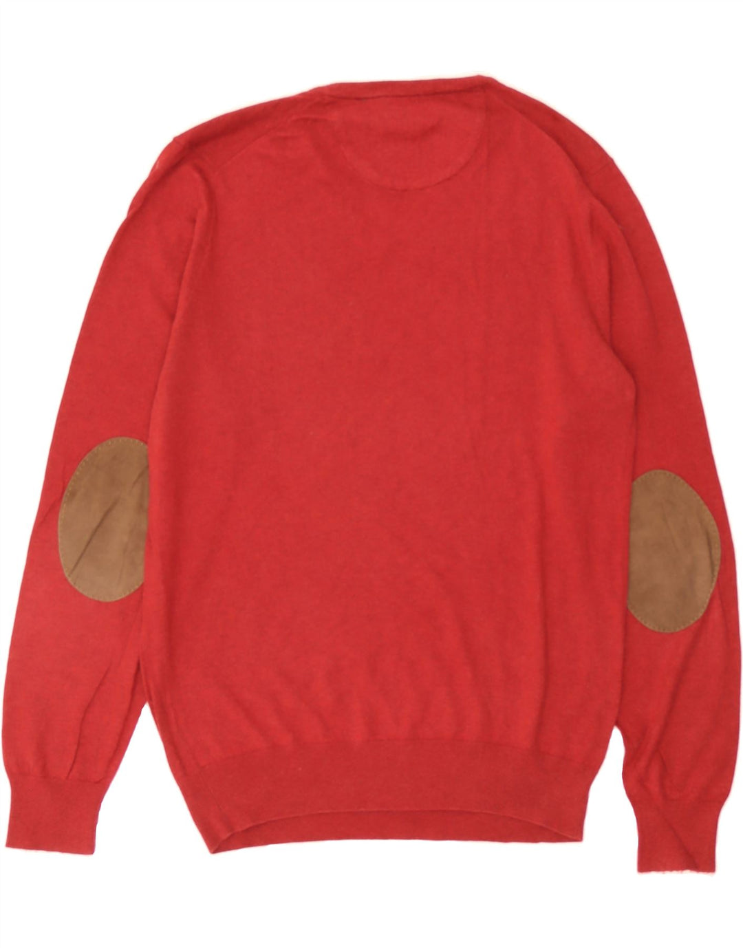 MASSIMO DUTTI Mens V-Neck Jumper Sweater Medium Red Cotton Vintage Massimo Dutti and Second-Hand Massimo Dutti from Messina Hembry 
