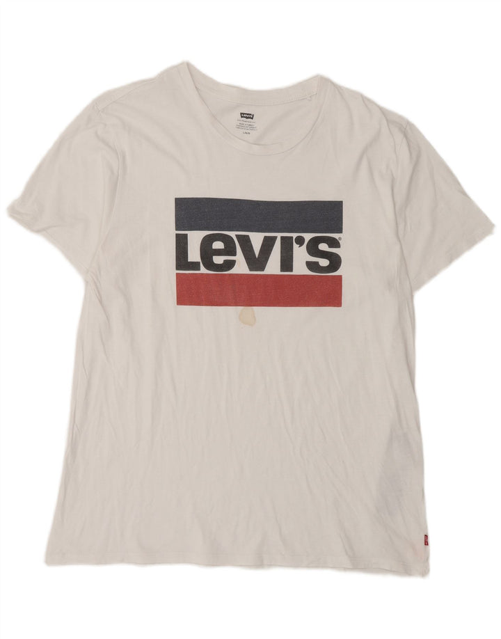 Levi's Herre grafisk T-shirt Top Stor hvid bomuld