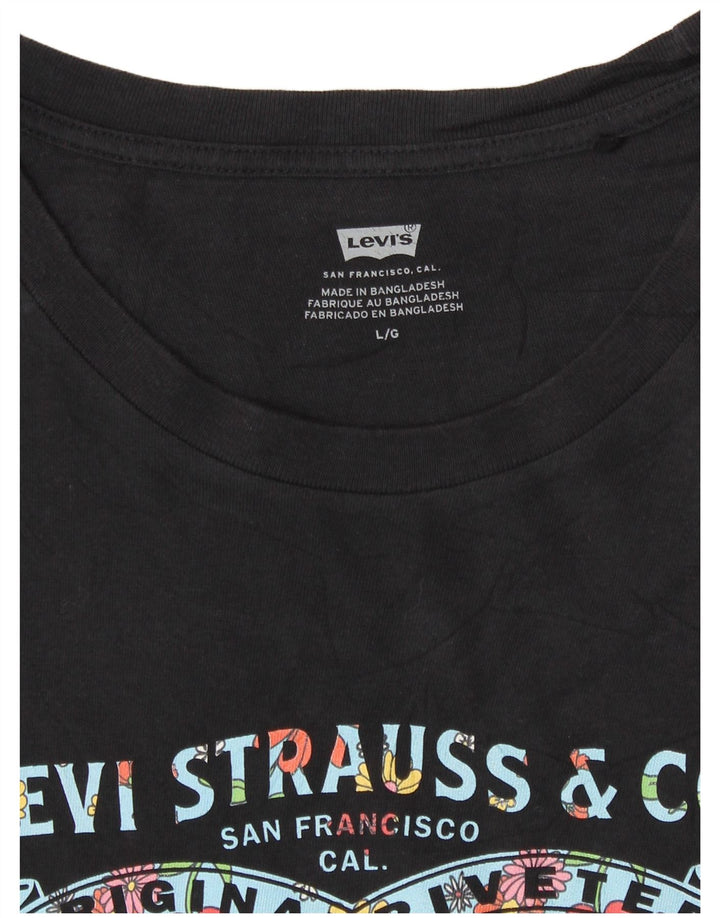 Levi's Dame Grafisk T-Shirt Top UK 16 Stor Sort