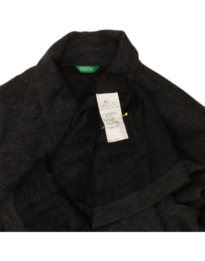 BENETTON Womens Bomber Jacket IT 42 Medium Grey Flecked Acrylic Vintage Benetton and Second-Hand Benetton from Messina Hembry 