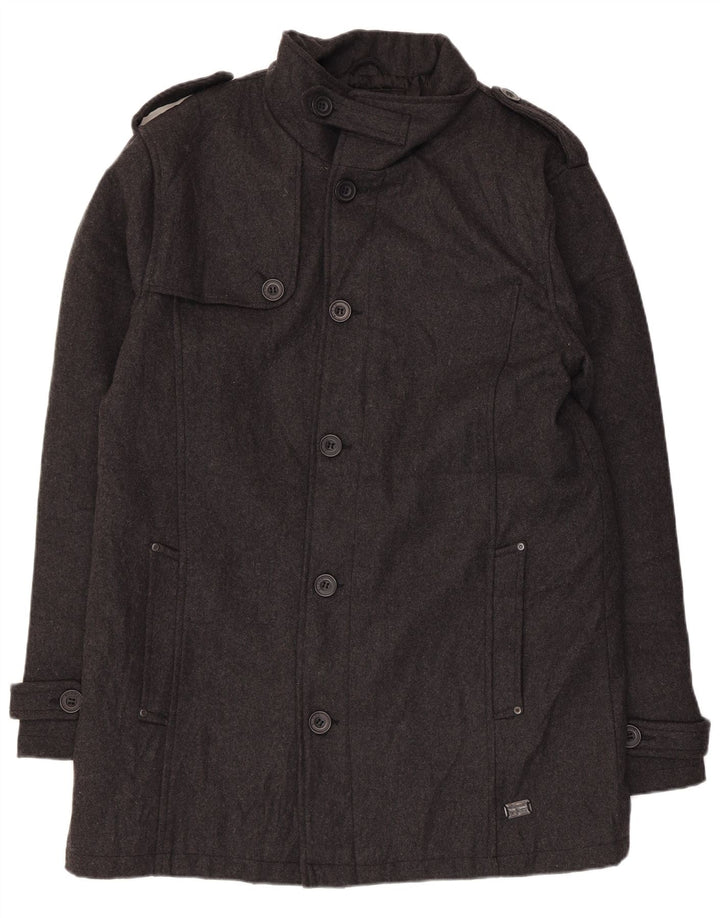 Blend Herre Militær Overfrakke UK 44 2XL Grå Uld