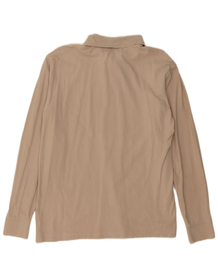 ASICS Mens Long Sleeve Polo Shirt 2XL Beige Cotton