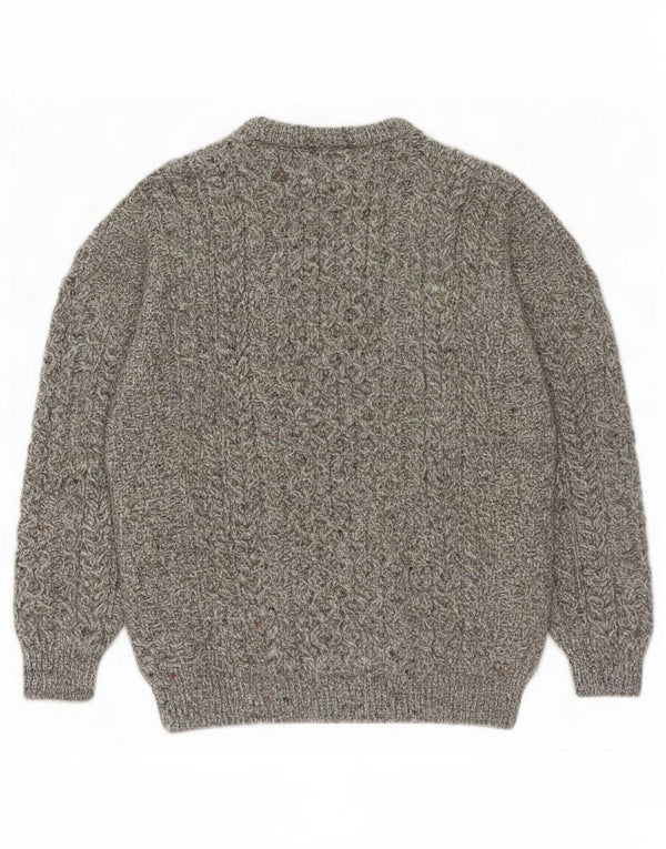 Carraig Donn Mens Jumper Sweater Medium Grey New Wool