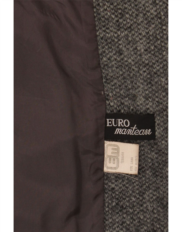 Vintage Dame Dobbeltradet Frakke UK 16 Large Grey Wool