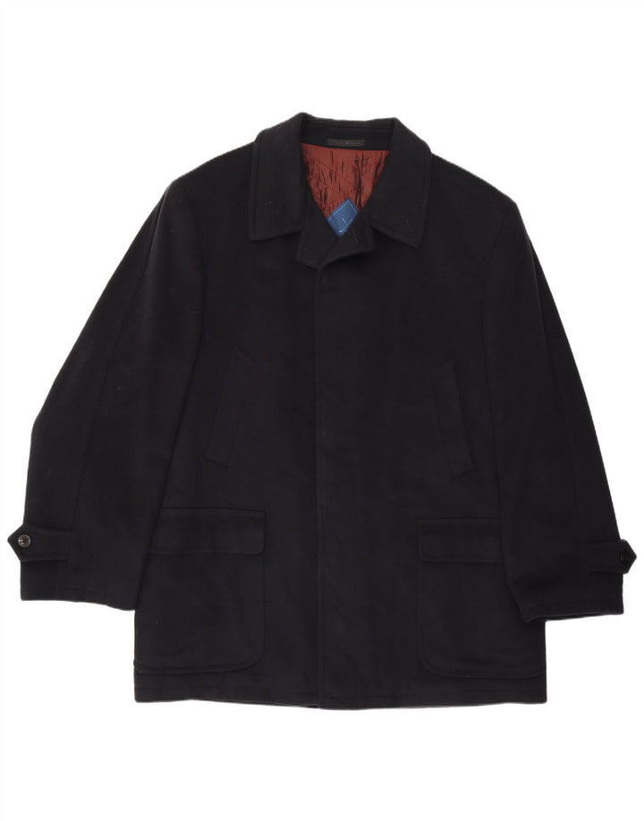 VINTAGE Herre Overfrakke IT 52 XL Navy Blue Cashmere