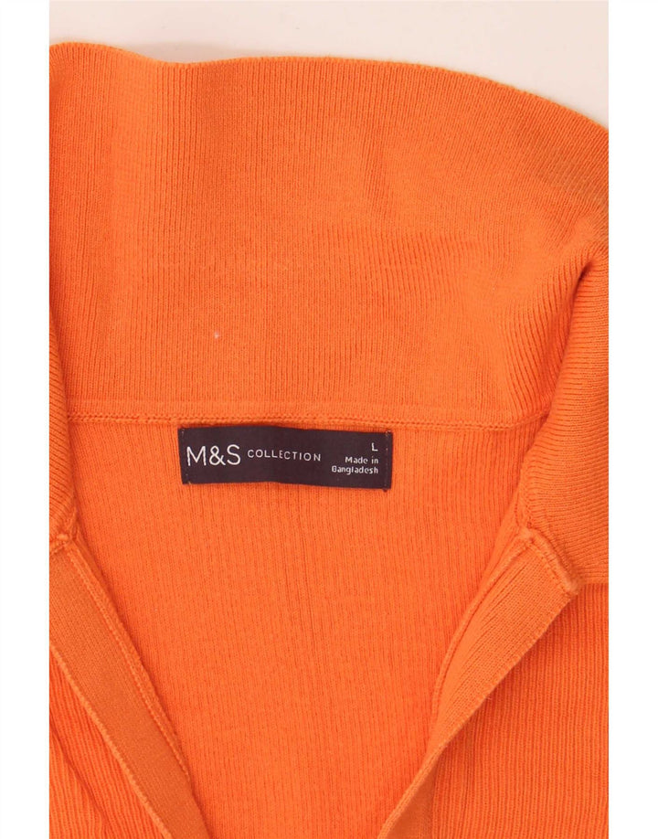 Marks & Spencer Dame Polo Shirt UK 14 Large Orange
