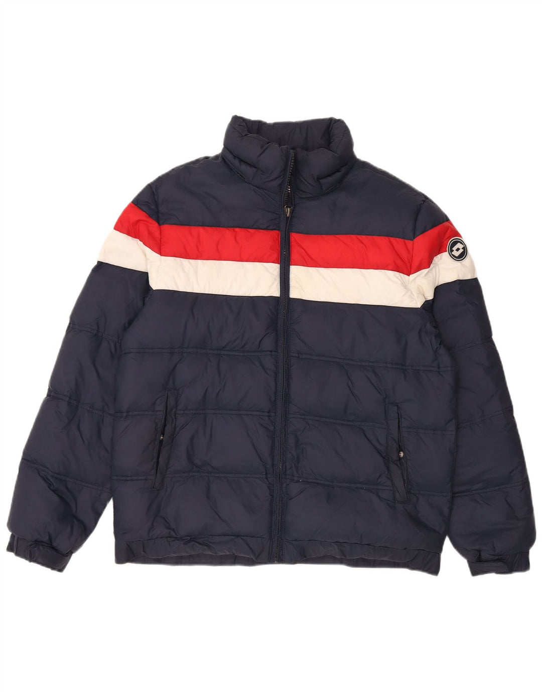 LOTTO Herre polstret jakke UK 40 Large Navy Blue Colourblock Nylon