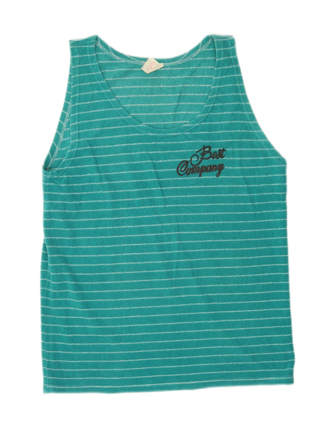 Bedste Firma Herre Grafisk Vest Top Stor turkis stribet