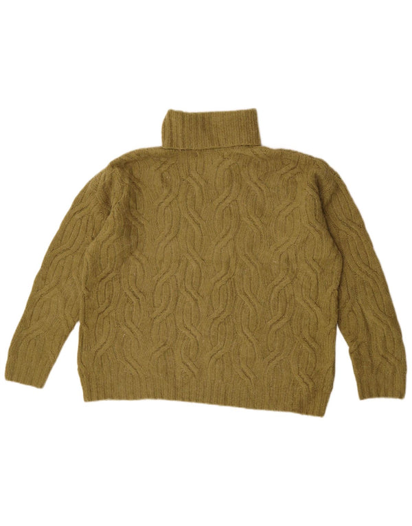Marks & Spencer Dame Roll Neck Jumper Sweater UK 14 Medium Khaki Acryl