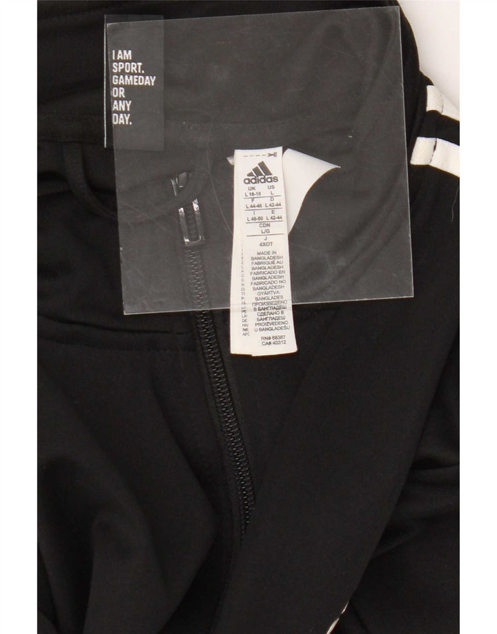 Adidas træningsdragt topjakke til kvinder UK 16/18 Stor sort polyester