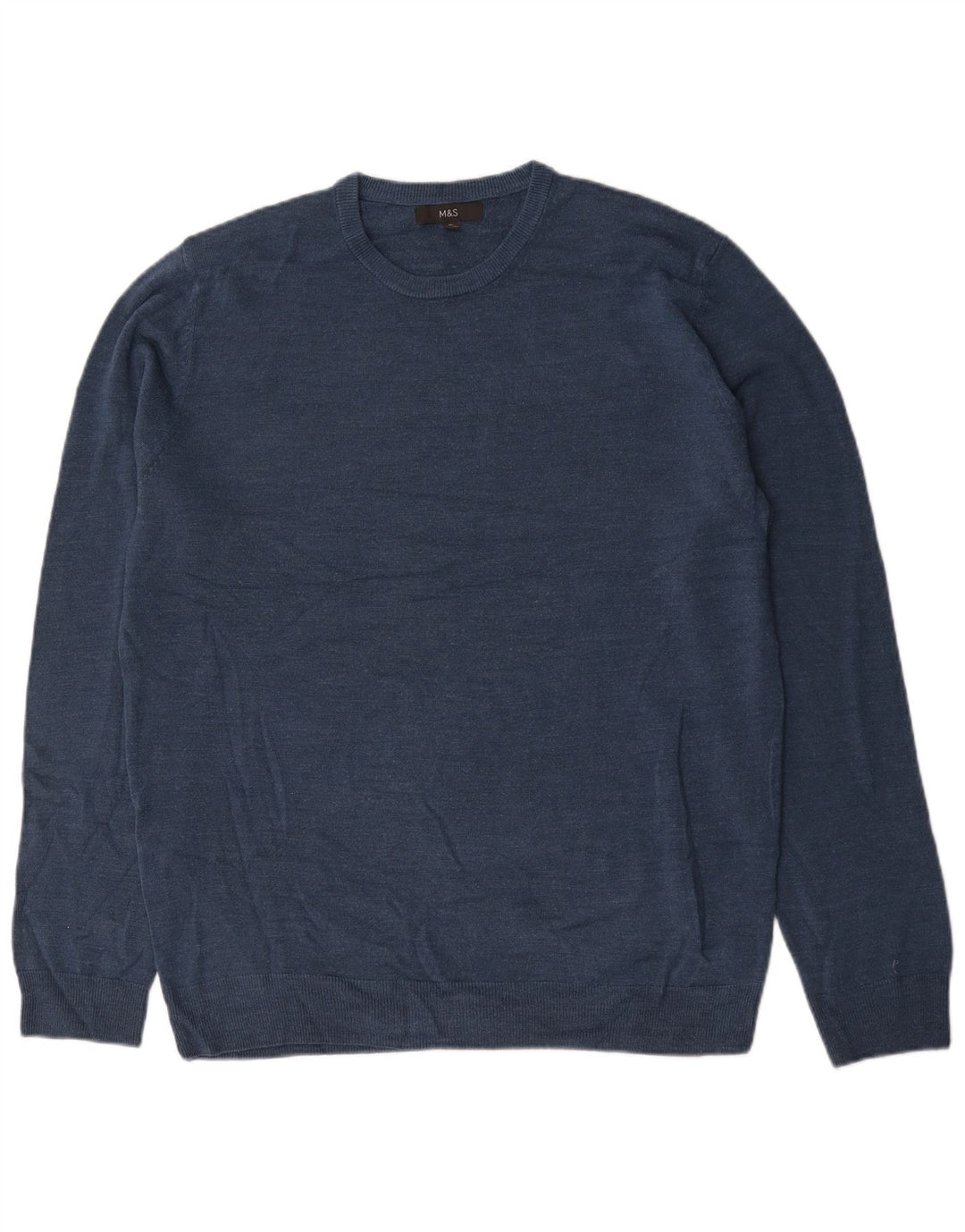 Marks & Spencer Herre sweater med rund hals XL marineblå akryl