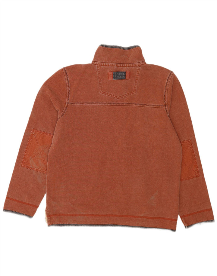 Fat Face Herre Zip Neck Sweatshirt Jumper Medium Brun Bomuld