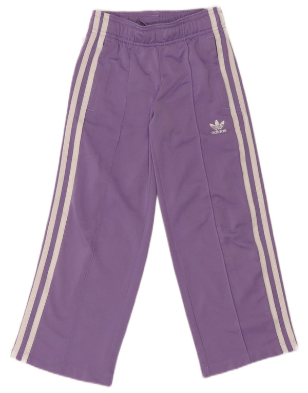 ADIDAS Girls Tracksuit Trousers 6-7 Years  Purple Polyester