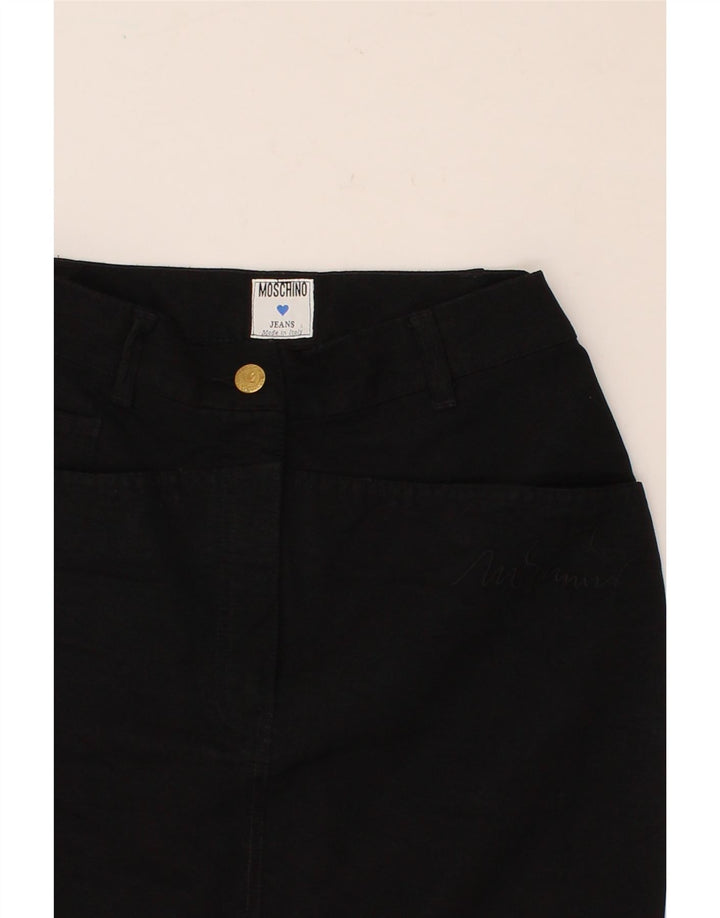 MOSCHINO Dame Denim Nederdel W26 Lille Sort Bomuld