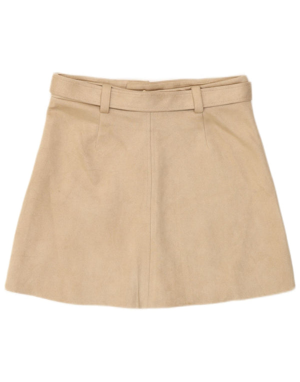 Zara Dame Mininederdel Medium W28 Beige Polyester