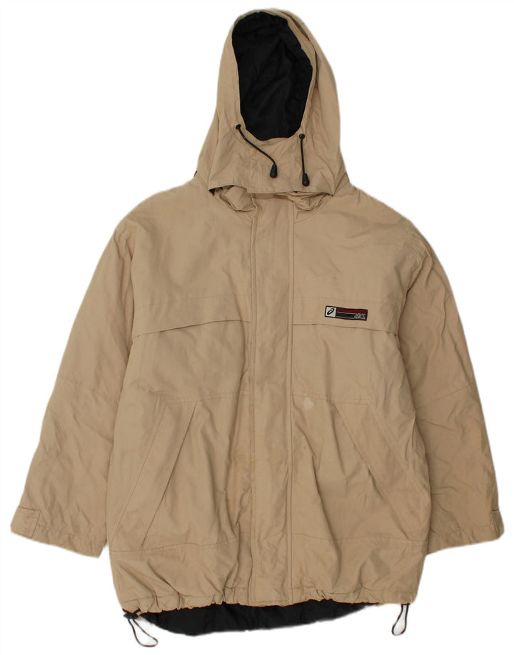 ASICS Windbreaker-jakke med hætte til mænd UK 36 Lille beige polyamid