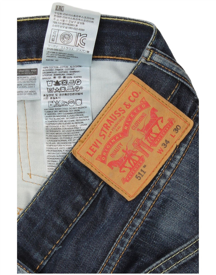 Levi's Herre 511 Slim Jeans W34 L30 Blå Bomuld