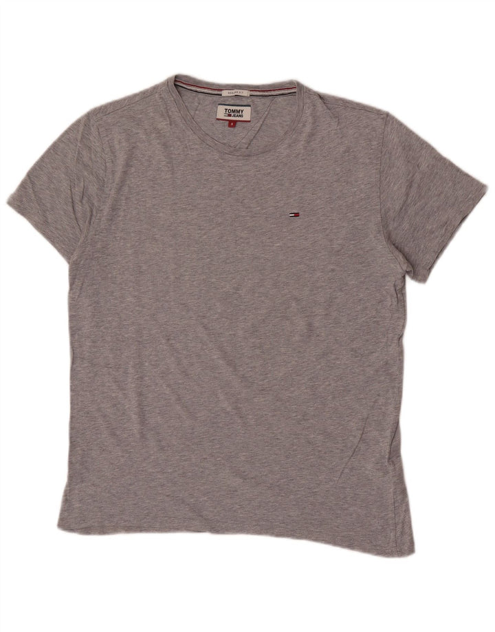 Tommy Hilfiger Herre Regular Fit T-Shirt Top Lille Grå Bomuld