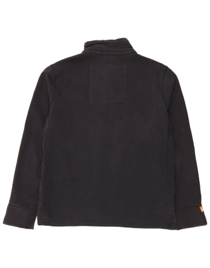 Superdry Herre Grafisk Button Neck Sweatshirt Jumper Stor Sort Bomuld