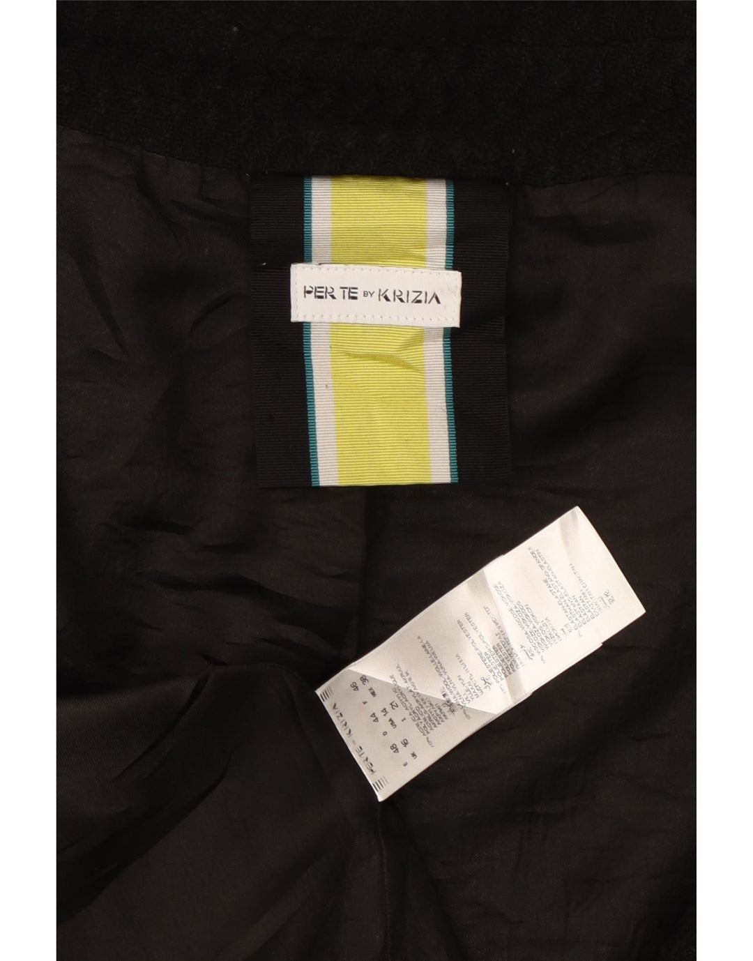 PERTE BY KRIZIA Womens Overcoat UK 16 Large  Black Acrylic Vintage Perte by Krizia and Second-Hand Perte by Krizia from Messina Hembry 