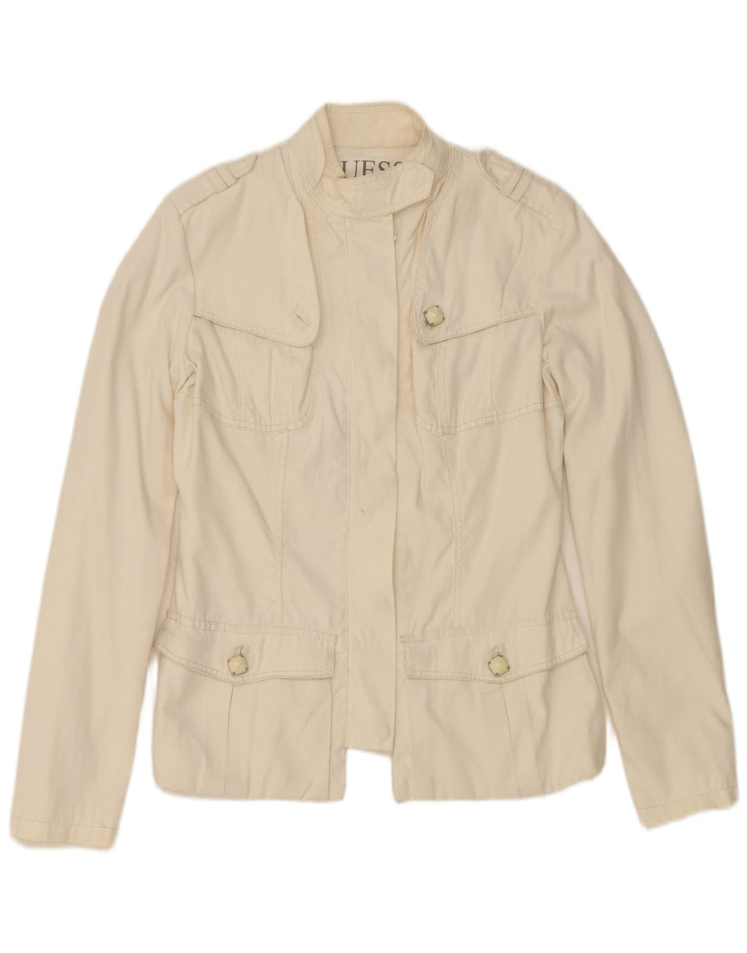 Guess Militærjakke til kvinder UK 14 Large Off White Nylon