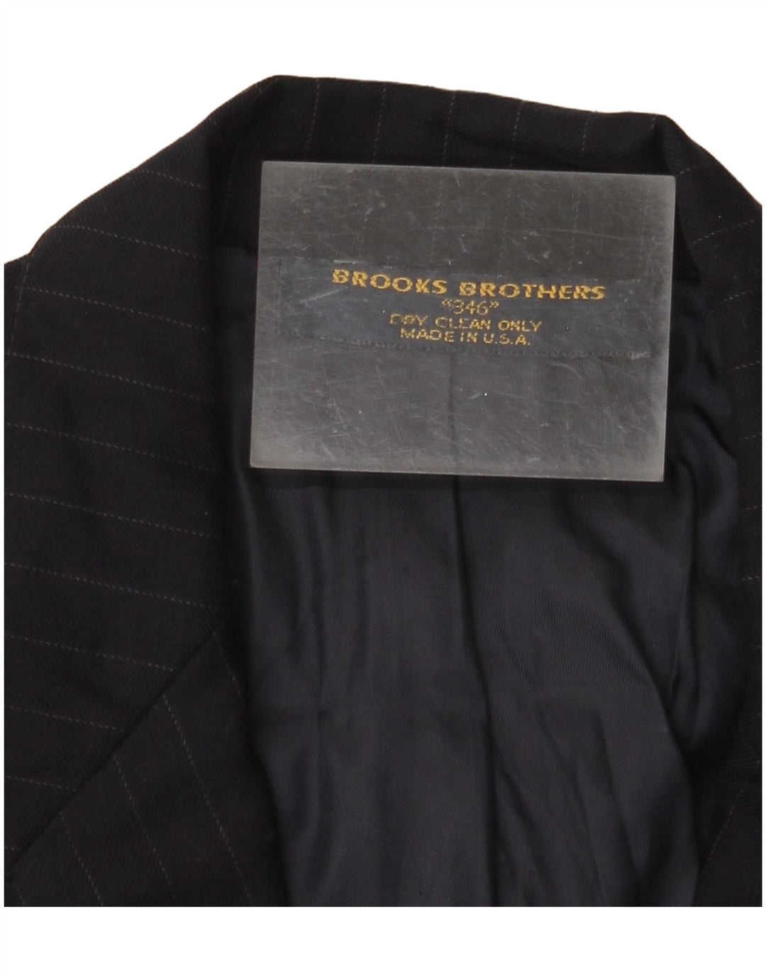 BROOKS BROTHERS Herre 346 Blazer Jacket UK 38 Medium Navy Blue Nålestribe