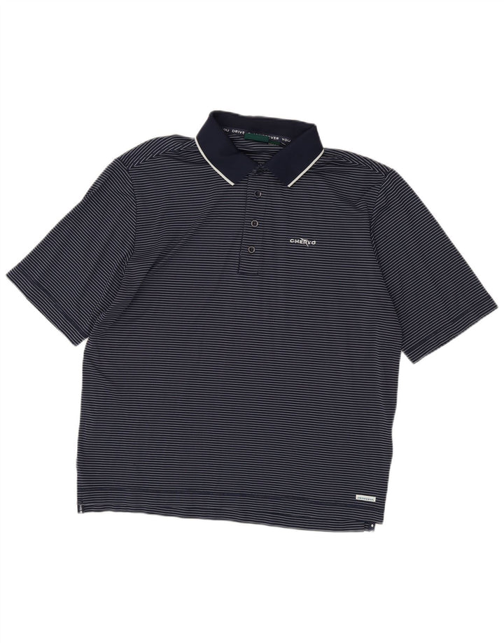 Chervo Polo Shirt til mænd IT 48 Mellem marineblå nålestribet polyamid