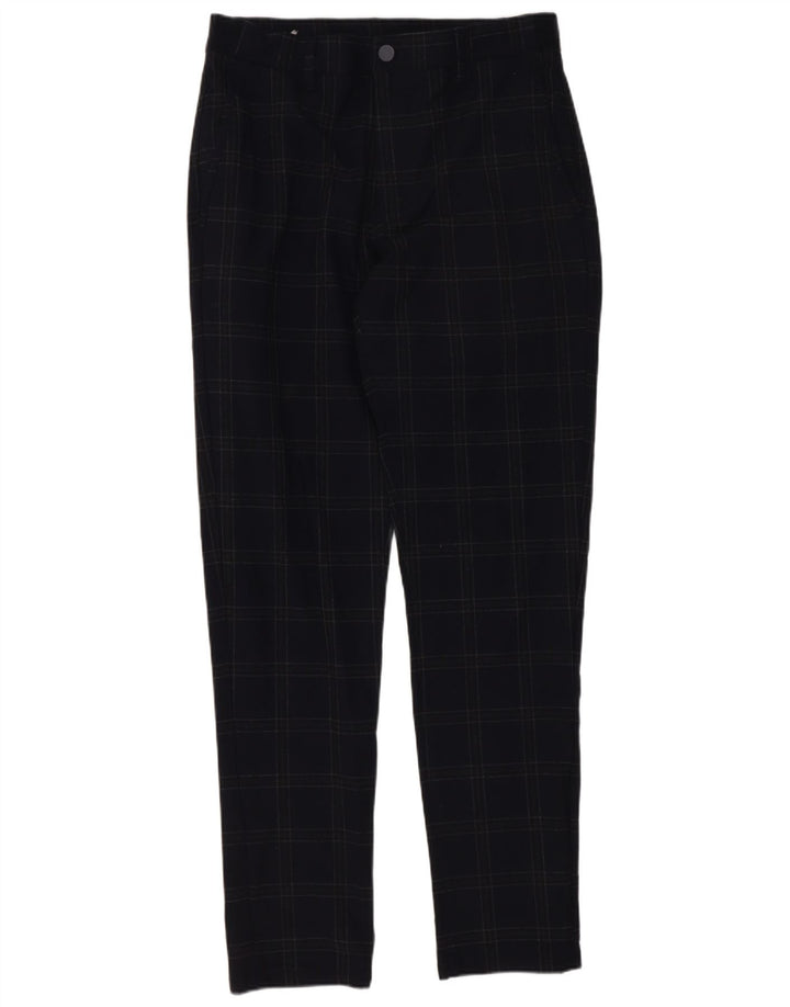 Zara Herre Slim Chino Bukser Small W30 L29 Marineblå Ternet polyester