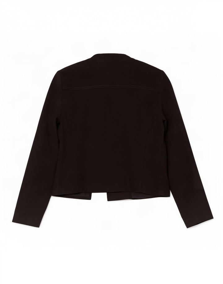 Marks & Spencer Dame Blazer Jakke med fuld lynlås UK 14 Medium Sort Polyester
