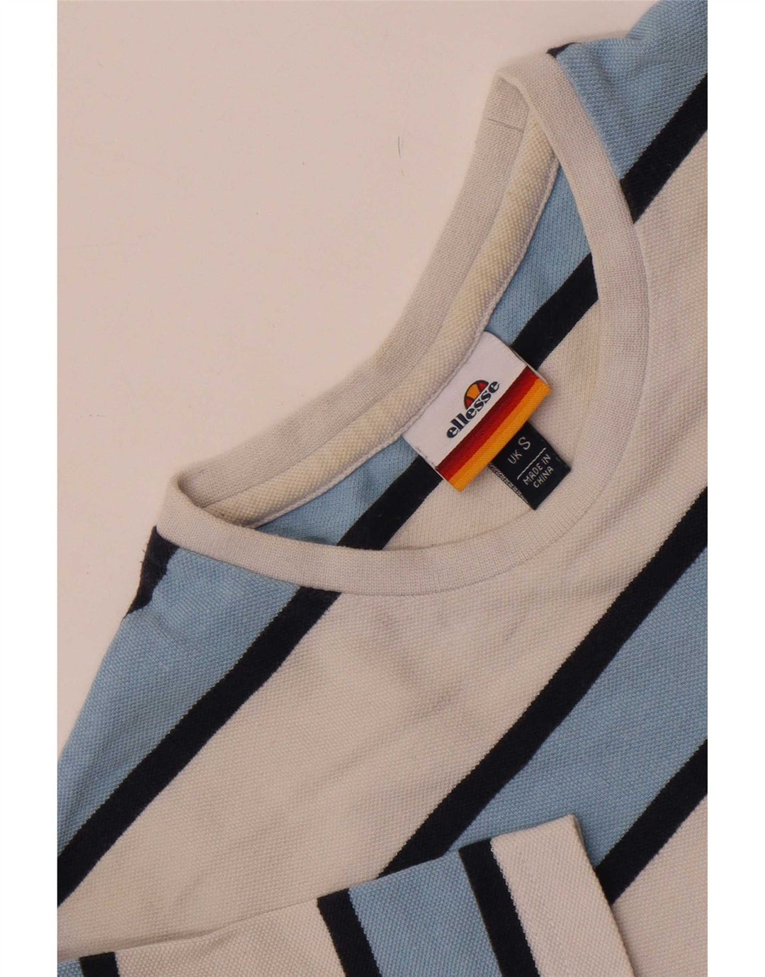 Ellesse Herre T-Shirt Top Lille Hvid Stribet