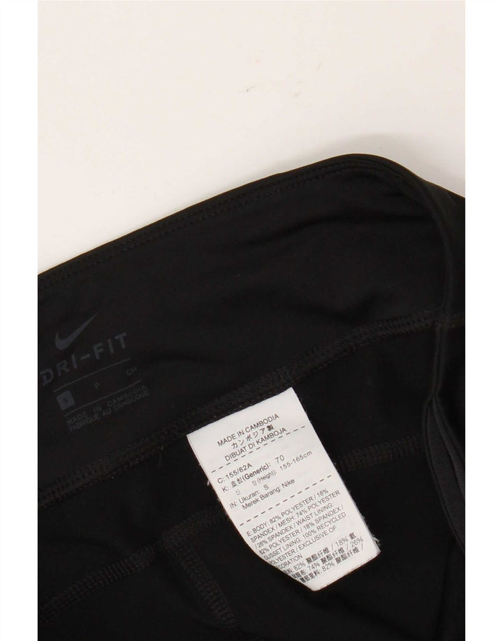 Nike Dame Climalite Capri Leggings UK 10 Small Black Polyester