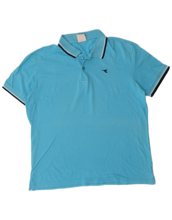 Diadora herre poloshirt XL blå bomuld
