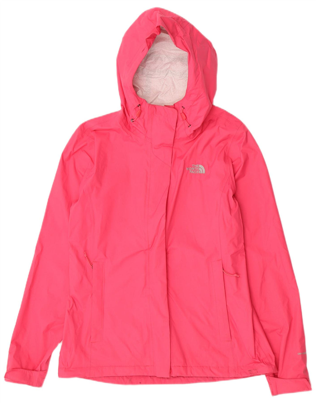 The North Face Dame Dryvent Hætte Regnjakke UK 14 Medium Pink Nylon