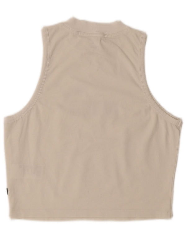 Puma Womens Crop Grafisk Vest Top UK 14 Large Off White Bomuld