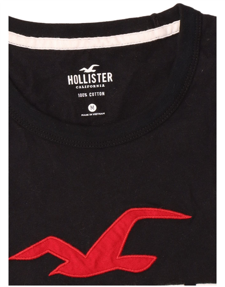 HOLLISTER Mens Graphic T-Shirt Top Medium Black Cotton